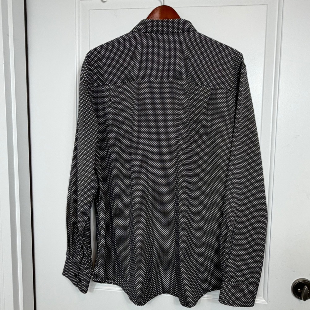Nick Graham Everywhere Men's XL Stretch Modern Fit Black Geometric Dress Shirt - Picture 7 of 7